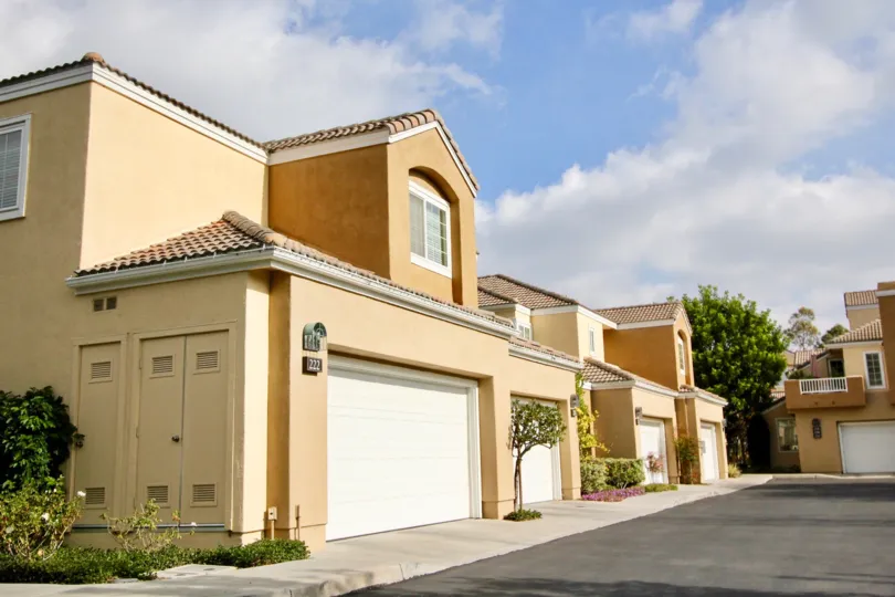 Secured parking in the Villas South community in Aliso Viejo, California.