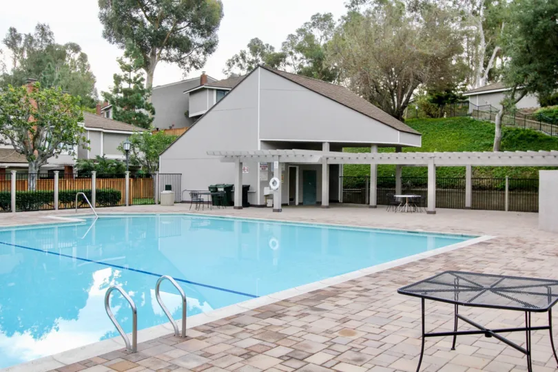 Swimming pools is placed inside the Parkview Townhomes with street lamps