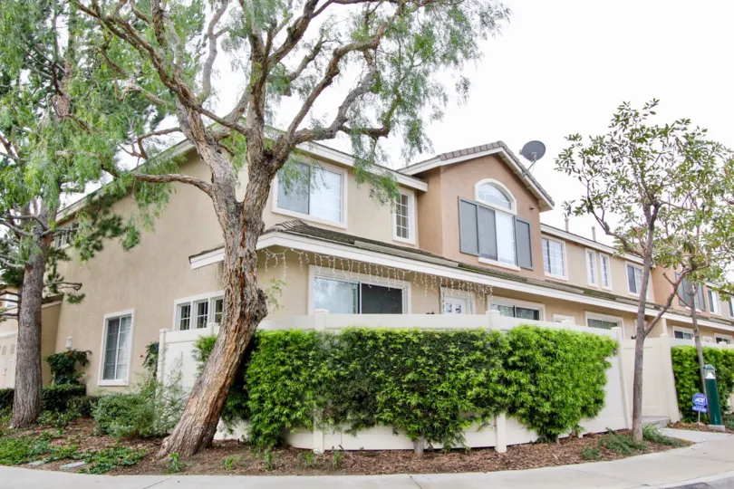THE HOUSE IN THE SUMMIT PARK WITH THE DISH ANTENNA, PLANTS, TREES