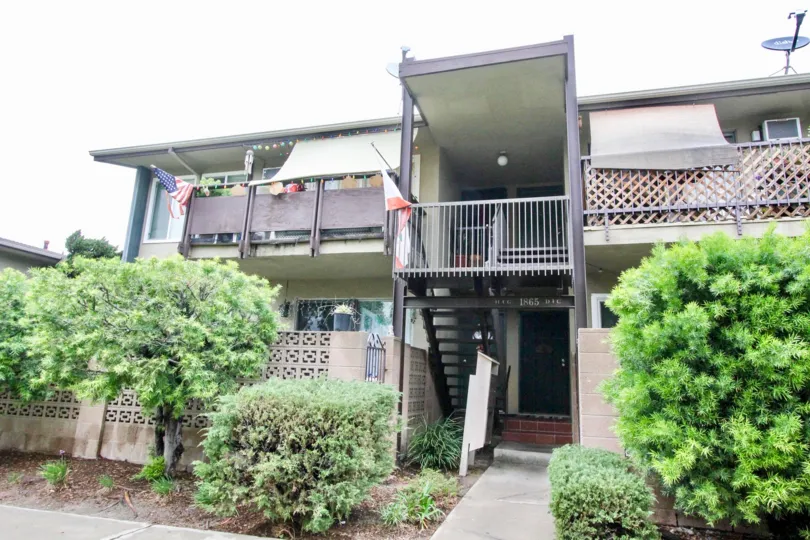 A two-storey housing in the Anaheim Village I community with eclectic elements.