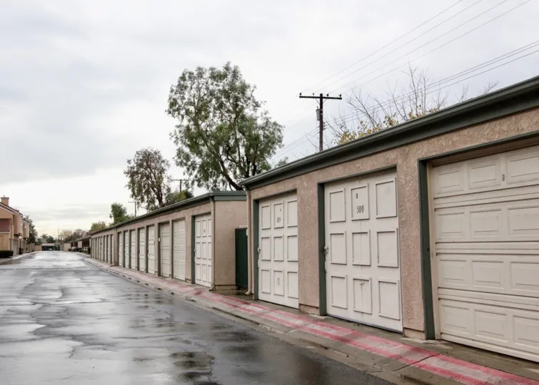 Nice parking area with electricity lines in Evergreen Village of Anaheim