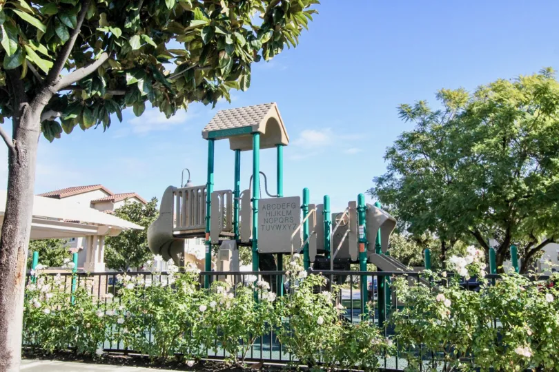 A park in the Magnolia Lane with some trees and plants.