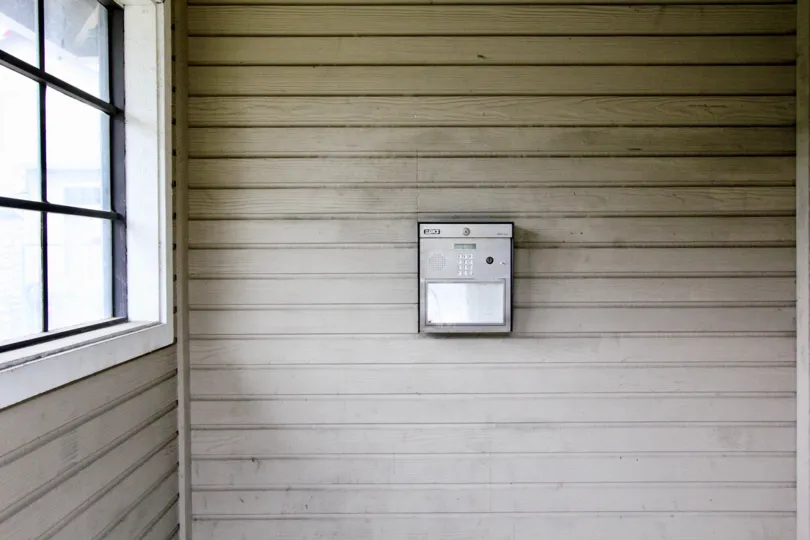 Inside a house in the Wellington Landing with a machine.