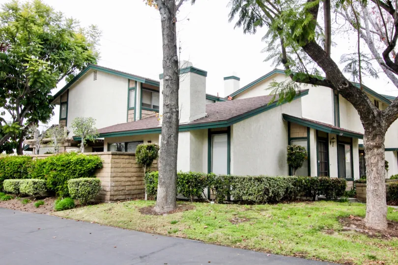 Excellent greenary near villas with trees in Highland Greens of Buena Park