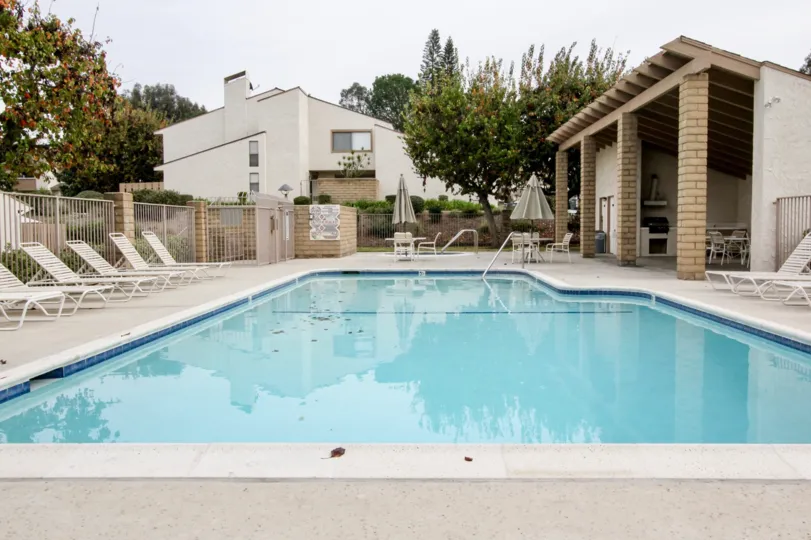 Fabulous Swimming pool and sitting place between villas in Los Coyotes Village of Buena Park