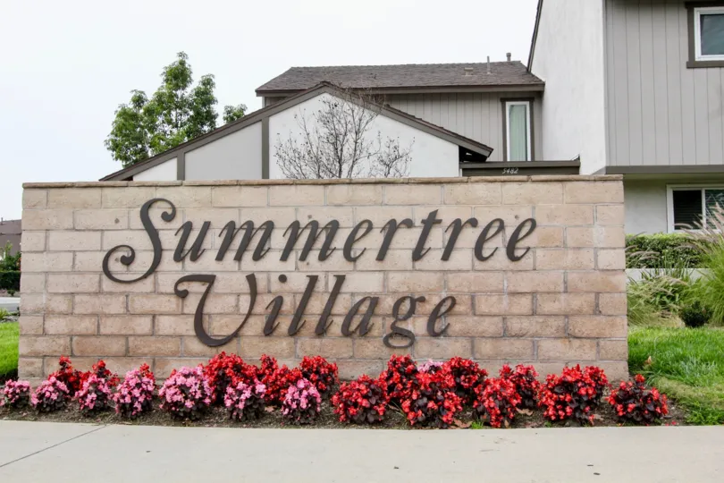A cool day in the Summertree with a sign on the wall.