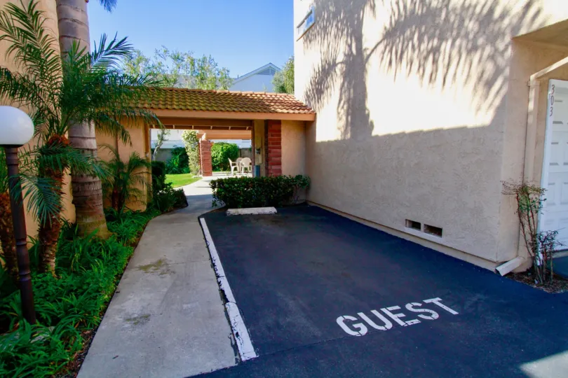 Side guest road view in Alta Mesa Community, Costa Mesa, CA