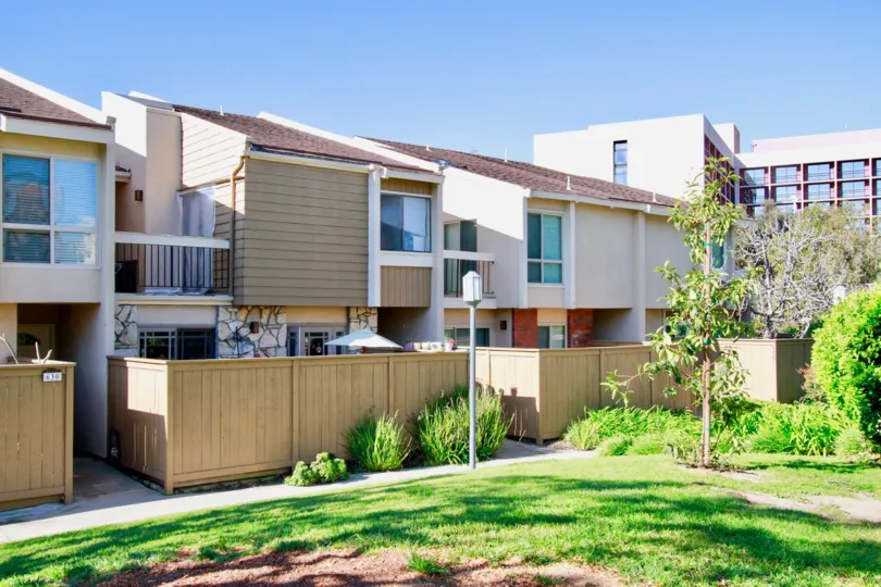 Marvellous view of lawn front of villas in Brookview of Costa Mesa