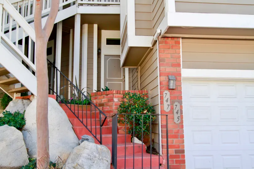 Inviting gated entry to Pentridge Cove II in Costa Mesa