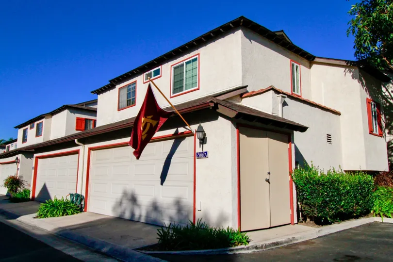 the san michel the house front their national flag is put in car shed is great in costamesa in ca