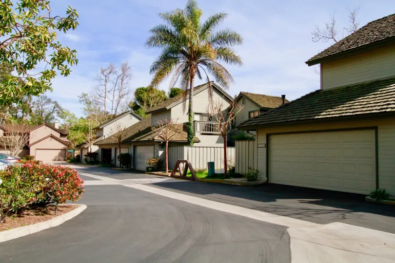 A sunny day outside homes in the community of Seabluff Canyon in Costa Mesa.