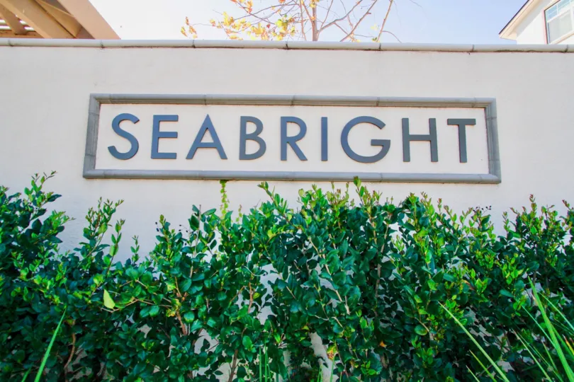 The houses in the seabright is the residental area with trees, plants with clean street road.