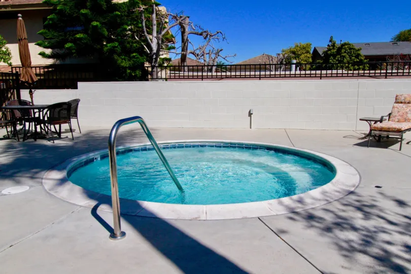 an in-ground hot tub at the Spinnaker Cove community