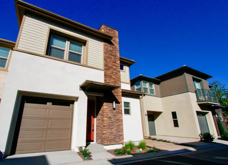 The Edge Costa Mesa California brownish painted blocks and windows at top side