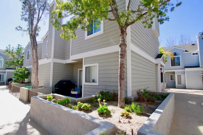 Victoria Garden Villas Costa Mesa California large parking place found at building two sides