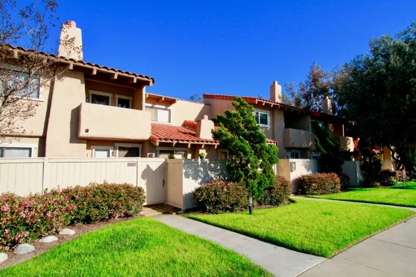 Westbluff Village Costa Mesa California hill station looks like houses with biscuit colored windows