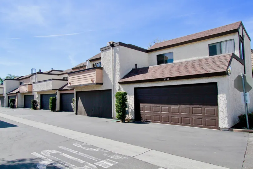 Bowers Condominiums Cypress California different shaped buildings arranged in a line
