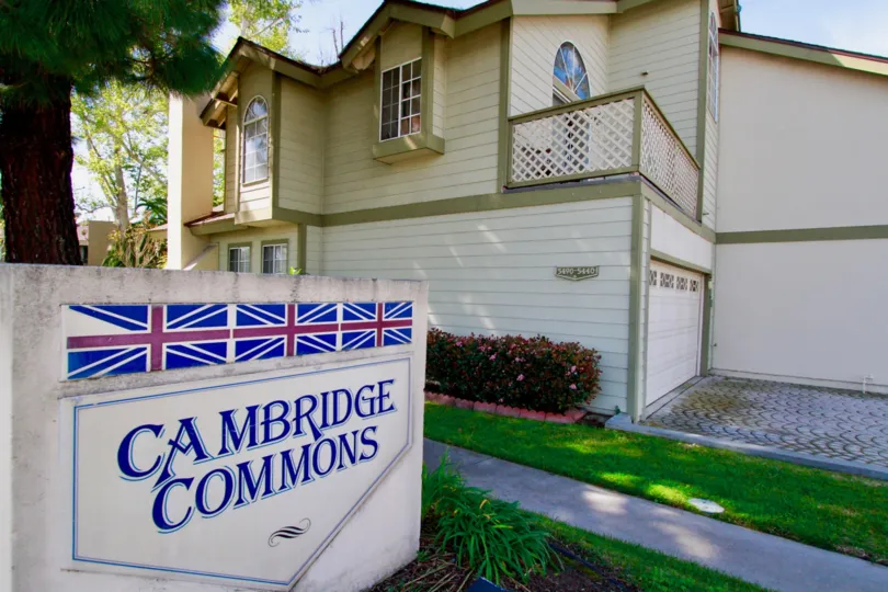 A beautiful landscape outside of a residence in the Cambridge Commons community in Cypress, California.
