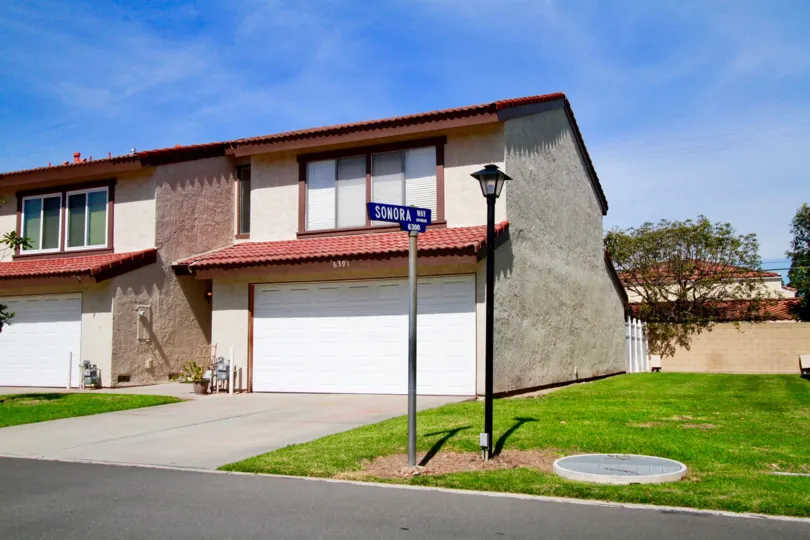 Villas Cypress California train shaped building structure with nice roof and plants