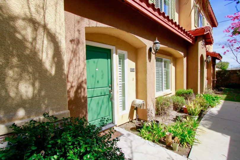 A sun baked fresh house in Lourdes Court on a hot day in California.