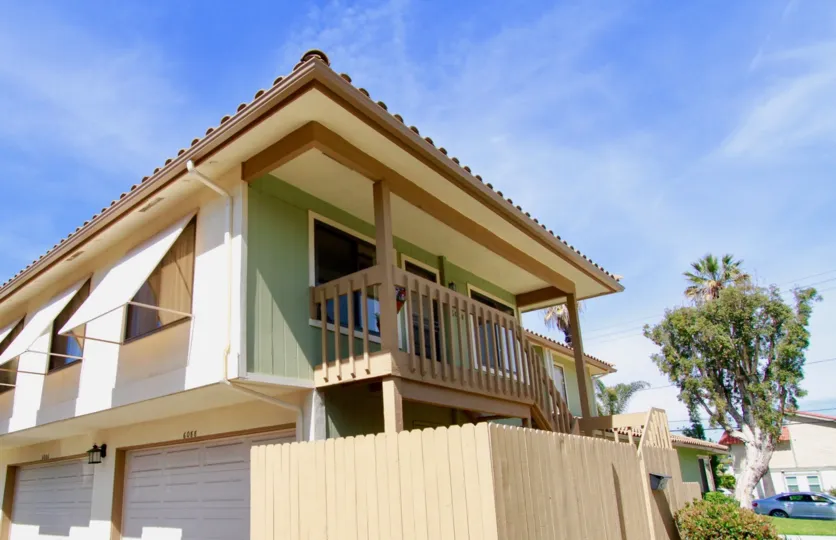 Blue skies over a residence in the Meadowbrook Cypress community in Cypress, California.