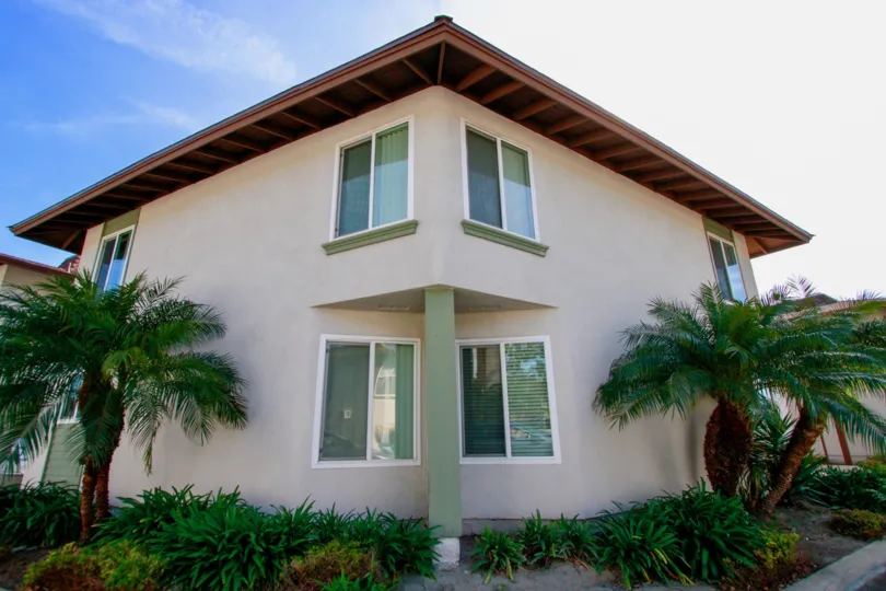 A nice-looking 2-story home in Cypress overlooking the corner.