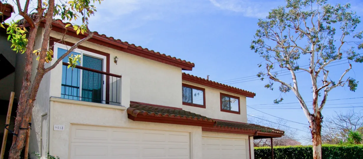 Blue skies over the Palm Park community in Cypress, California.