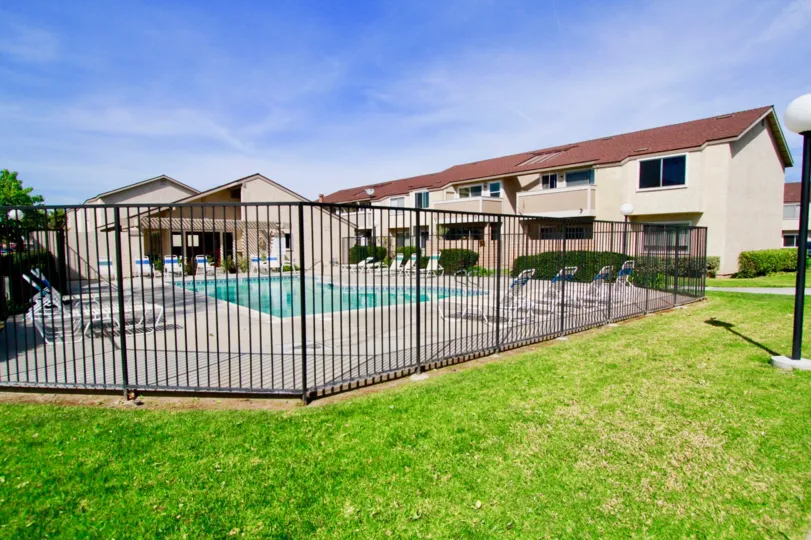Pool area access in the Shady Glen community of Cypress, California