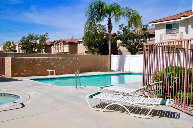A gorgeous and sunny day at the Villa Woods community pool.