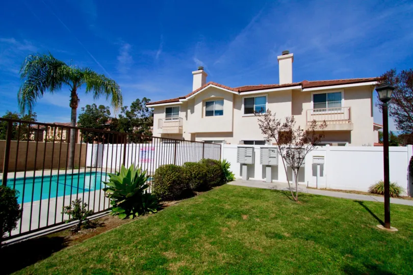 A beautiful day by the pool at the Villa Woods community in Cypress, CA