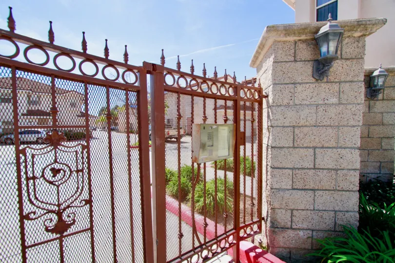 An amazingly beautiful Villa Woods Apartment entrance, Cypress, California