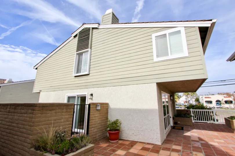 Side view with open space of Golden Lantern Villas community, Dana Point, CA
