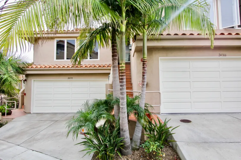 a warm day in the point vista with house tree on 3 and 2 white doors