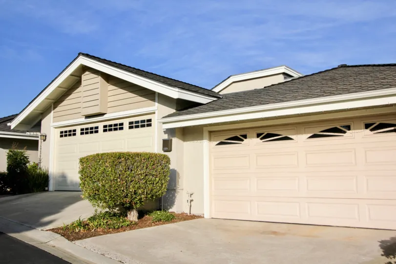 Sea Ridge community front open space with garage doors, Dana Point, CA