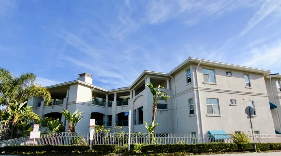 A sunny day in the Fountains at Sea Bluffs with a beautiful apartment.