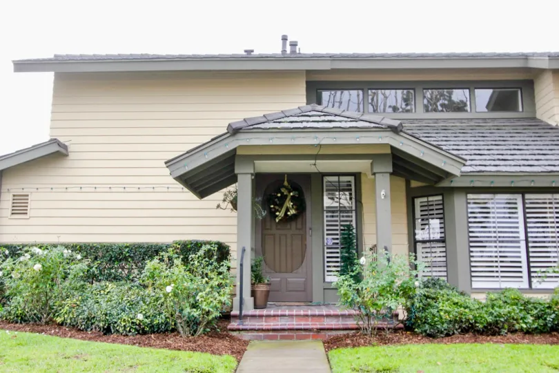 A single family home in Concord Place with well established landscaping.