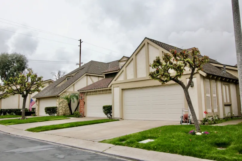Multiple Garages next to each other at Kingsbriar Fountain Valley, CA
