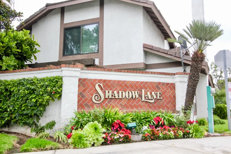 Shadow Lane Fountain Valley California each window, name wall and trees having unique design