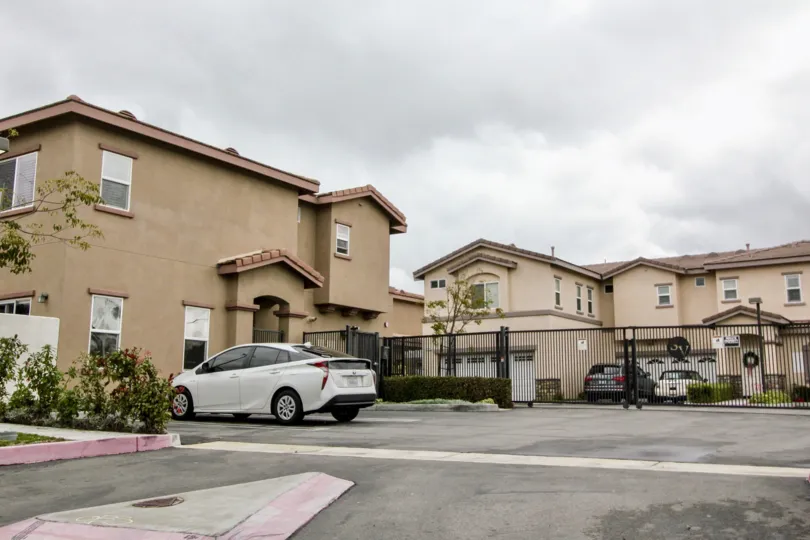 Driveway in front of gate at the Summerstone Villas in Fountain Valley CA