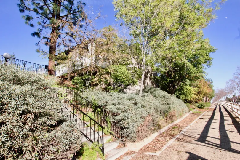 Gilbert Vista Fullerton California long pathway suits for walking in that shadow of gates fall on the ground