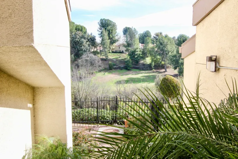 A great day in the Greenview Terrace with a long view of the garden.