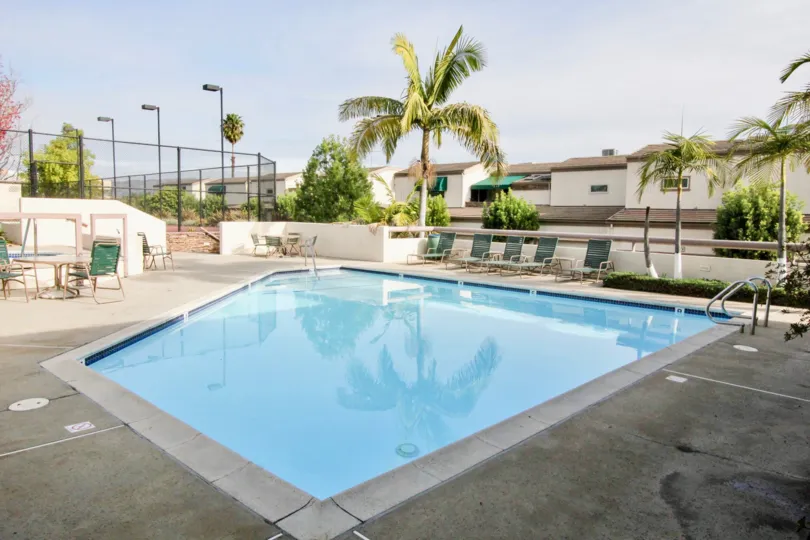 A great day in the Greenview Terrace with a swimming pool and lights.
