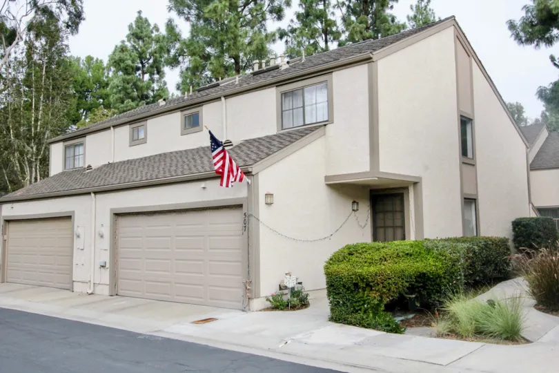 A cloudy day in the Hidden Lakes suburbs of Fullerton, California