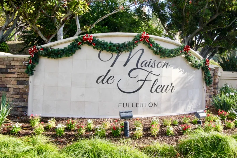 The entrance of Maison de Fleur in Fullerton California