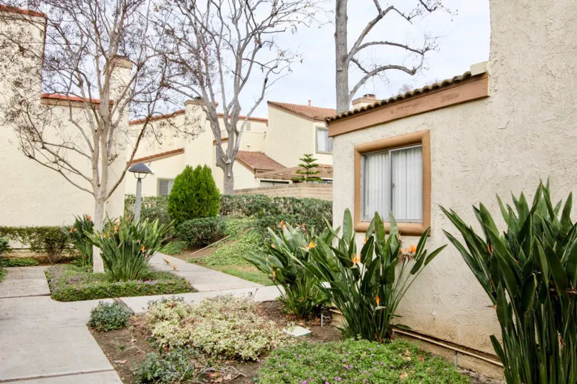 An overcast day at the Mark III Townhomes in Fullerton, California