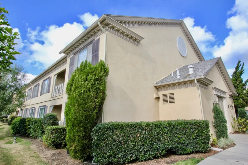 Cutting bushes and plants are grown alternatively at side of villa in Meredith Manor