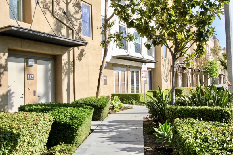 Soco Walk Fullerton California blocks are elegant and suits for evening walking with natural plants