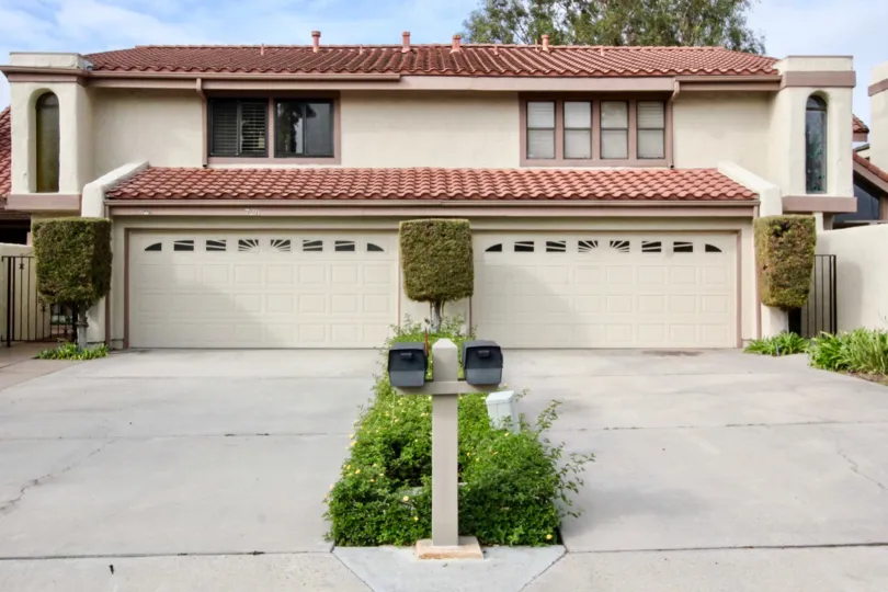 Postal box placed before to the cutting bushes to house in Stone Pine Estates