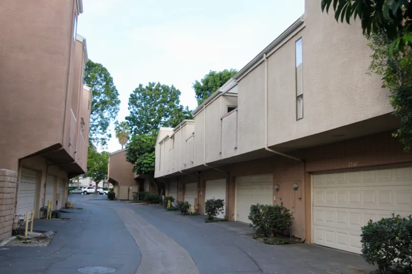 Water Gardens Fullerton California small ground floor and emerged first floor over lower one