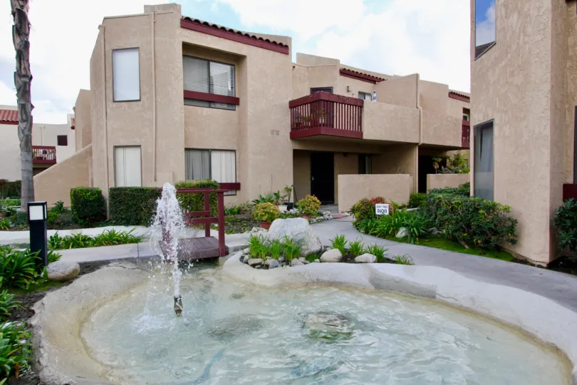 A large fountain in the garden of a house in Garden creek community